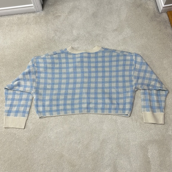 NWOT Shein Curve Baby Blue and Cream
Gingham Knit drop shoulder cardigan. - Picture 3 of 10